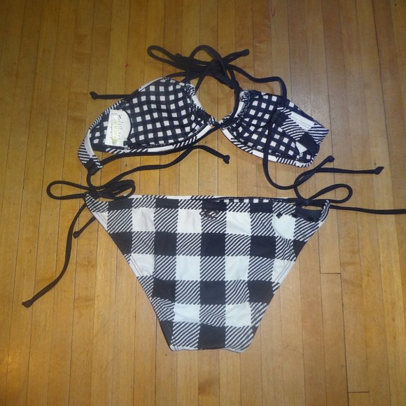 🆕 O'neill buffalo plaid checkers string Bikini XS/Small swimsuit beachwear - Picture 10 of 12